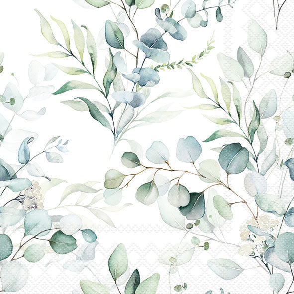 Servietten Kommunion Konfirmation 33 x 33 cm "Eucalyptus all over"