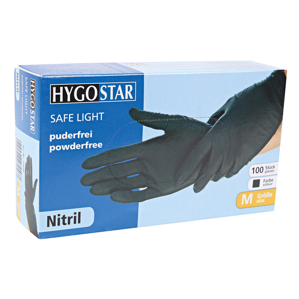 Franz Mensch Hygostar Nitrilhandschuhe Safe Light, puderfrei, schwarz