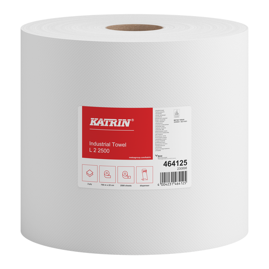 KATRIN Putzrolle L2 464125, 22 x 30cm, 2-lagig, 2500 Blatt, weiß