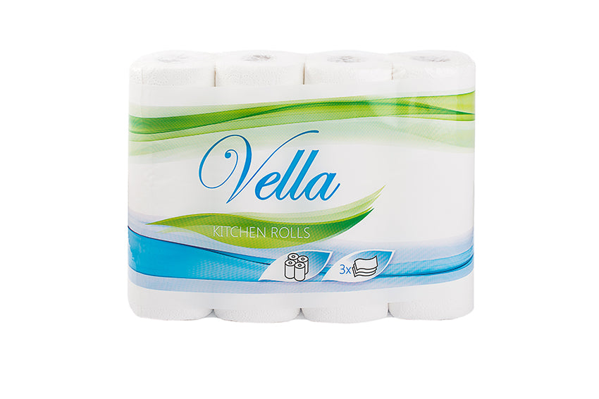 VELLA Küchenrollen, Zellstoff, 3 lagig, weiß 50 Blatt