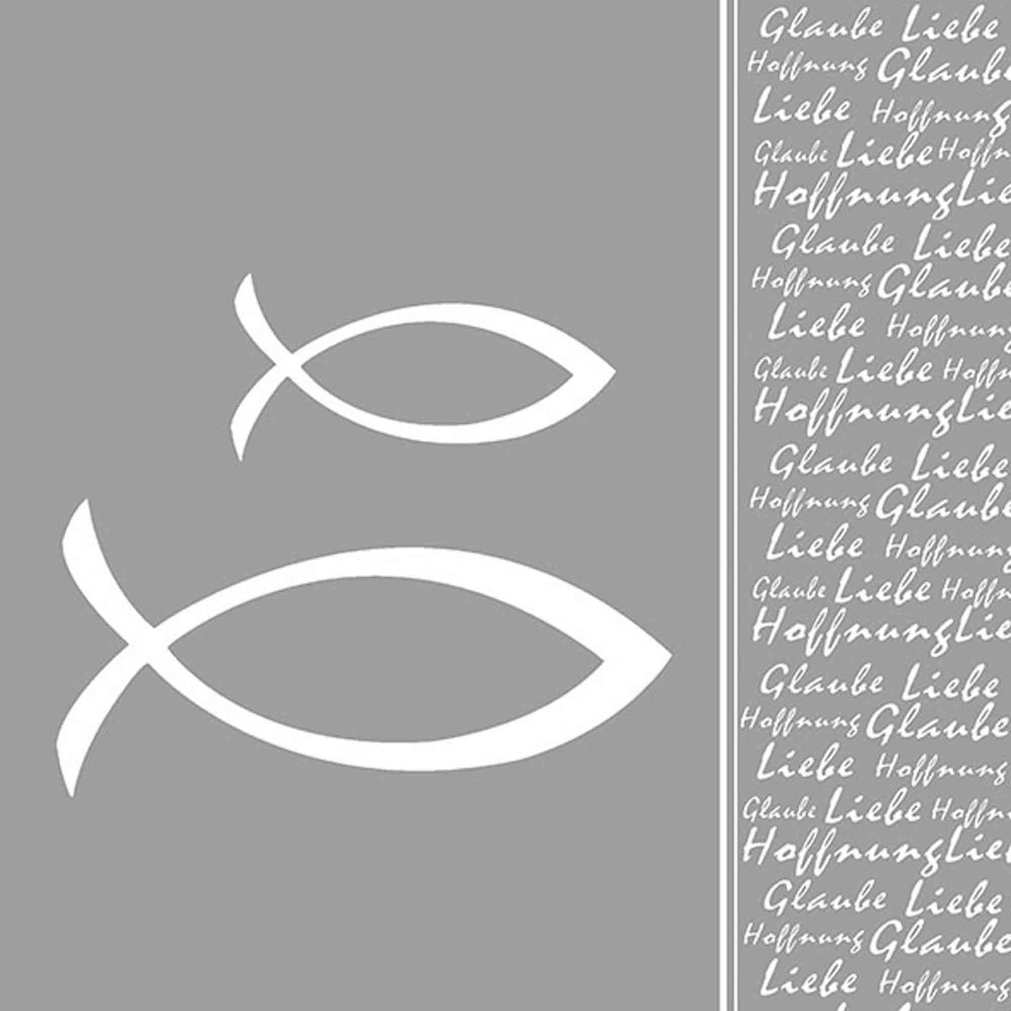 Servietten Kommunion Konfirmation 33 x 33 cm Glaube Fisch in silber/grau