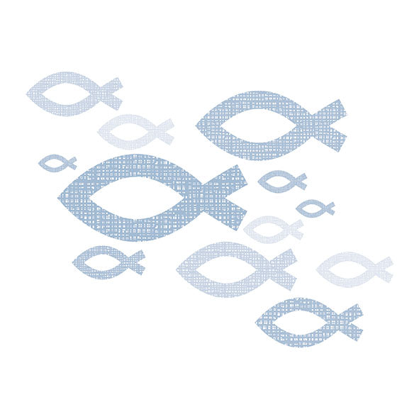 Servietten Kommunion Konfirmation 33 x 33 cm Fische in blau