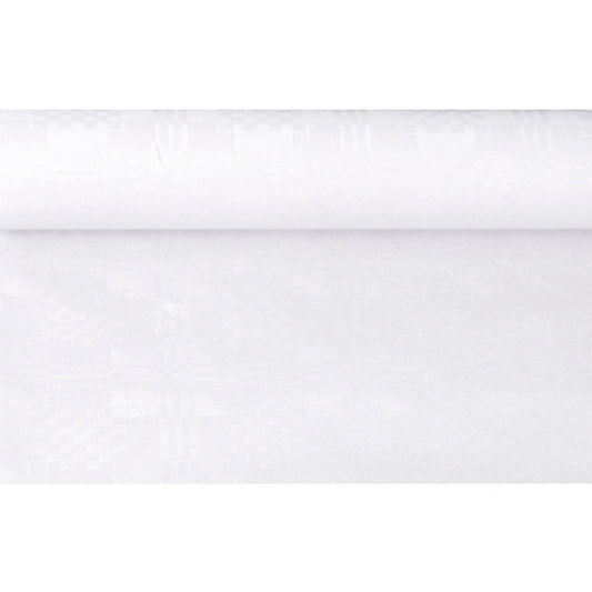 Papiertischdecke mit Damastprägung weiß, 50 x 1,20 m