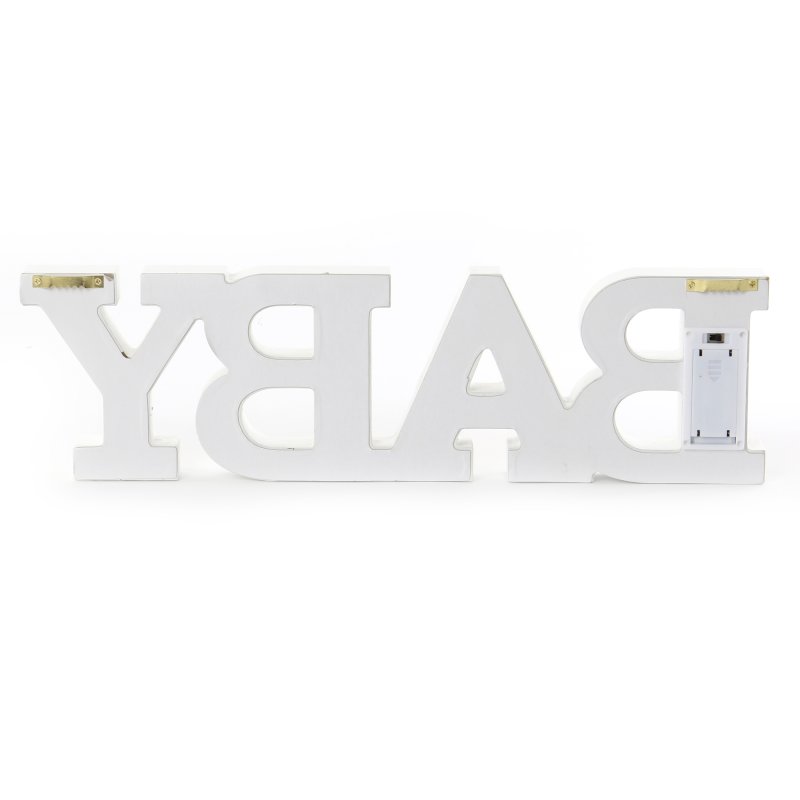 LED Schriftzug "BABY" weiß