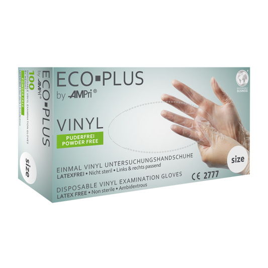 AMPRI Vinylhandschuhe Eco-Plus 01260, puderfrei, weiß