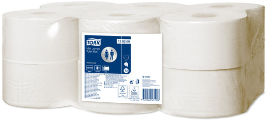 Tork Mini Jumbo Toilettenpapier Advanced 120280, 2-lagig, weiß 170m