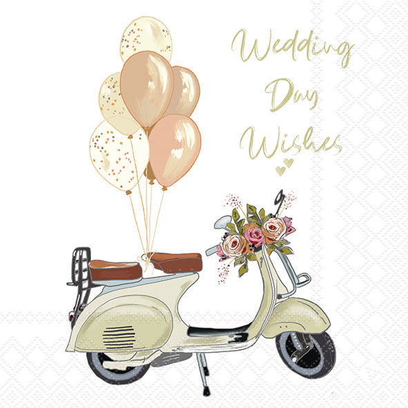 Servietten Hochzeit 33 x 33 cm "Wedding day wishes"