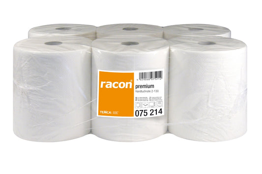 TEMCA Racon Premium Handturchrollen 075214, 2-lagig, hochweiß 130m