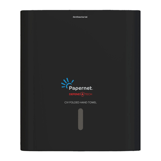 Papernet Antibakterieller Falthandtuchspender schwarz 417204 für C/V-Falz mit Defend Tech Technologie