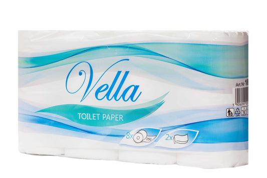 VELLA Toilettenpapier, Zellstoff, 2-lagig, weiß 250 Blatt