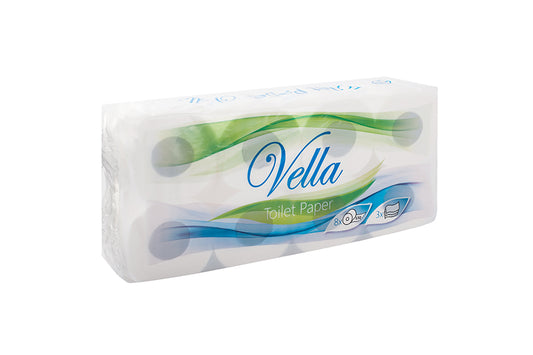 VELLA Toilettenpapier, Zellstoff, 3-lagig, weiß 250 Blatt