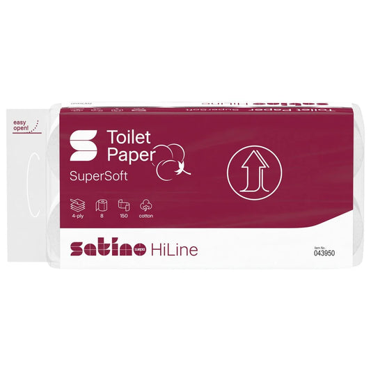 SATINO Toilettenpapier Super Soft, Zellstoff, 4-lagig, weiß 150 Blatt
