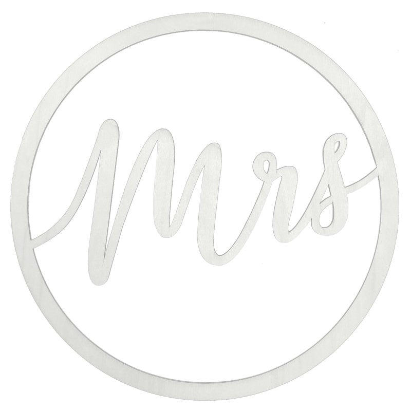 Holz-Schild "Mrs" weiss