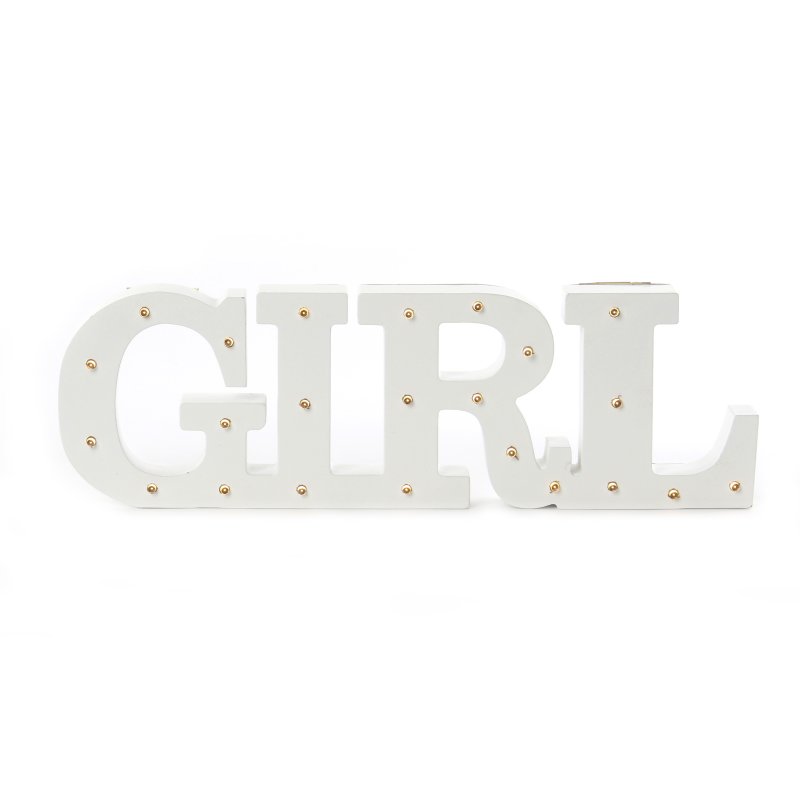 LED Schriftzug "GIRL" weiß