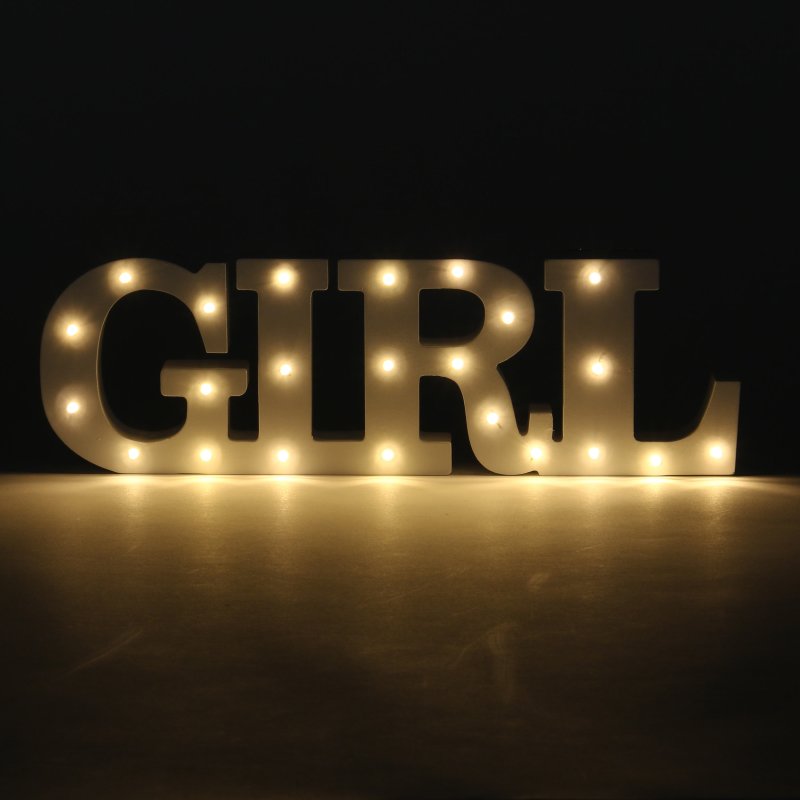 LED Schriftzug "GIRL" weiß