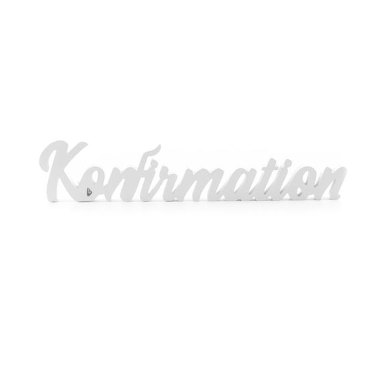 Holz Aufsteller Schriftzug "Konfirmation" in weiß, 50x10x2cm
